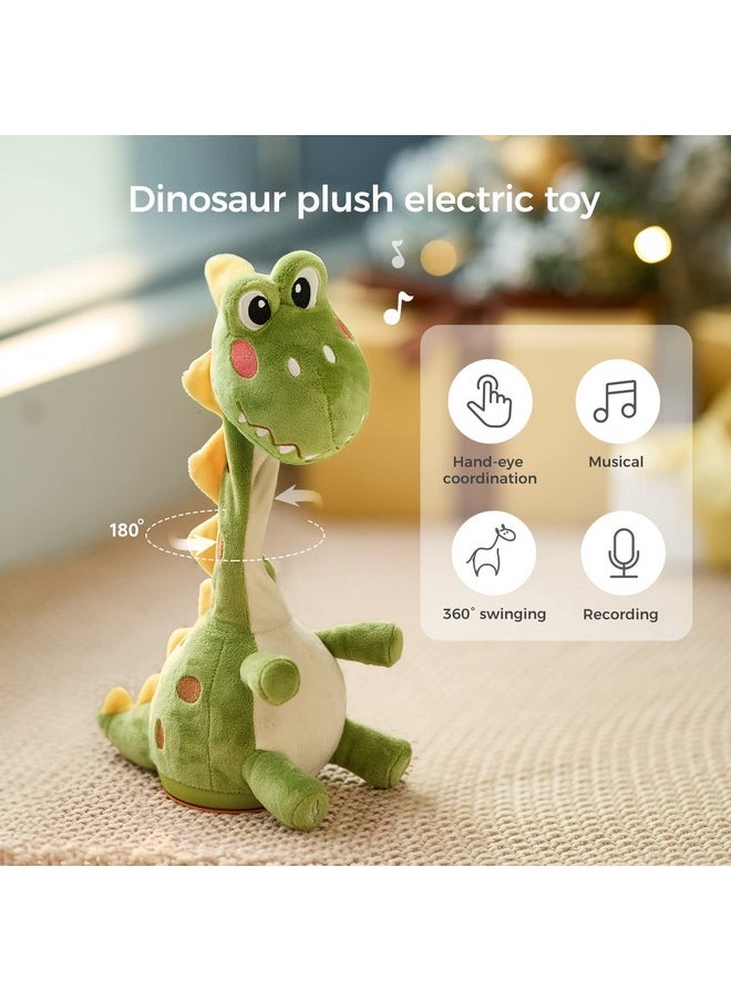 Dinosaur Dancing Talking Interactive Baby Toy, Mimicking Twisted Electronic Soft Plush Toy With Talking Recording Repeat Talking, Talking Dinosaur Toy For Kids Over 3 Years Old