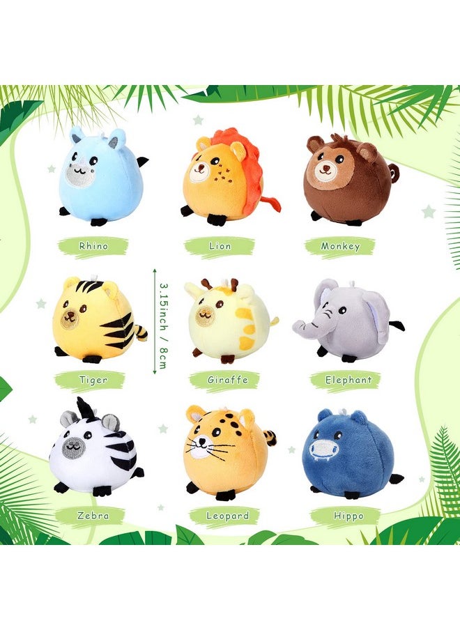 9 Pcs Mini Plush Stuffed Animals Bulk 3.15 Inch Cute Soft Decompress Animals Plush Toys For Kids Baby Shower Birthday Charity Donation Gifts Classroom Prizes (Forest Animals)