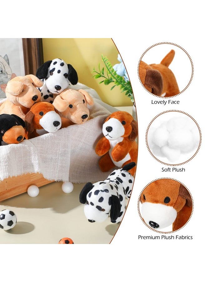 20 Pcs Mini Plush Stuffed Puppy Bulk Back To School Gift Dog Party Favor Gift Toy Soft Plush Dog For Goodie Bag Fillers Kids Baby Show Birthday Carnival Prize Party(Vivid Color,Spot Style)