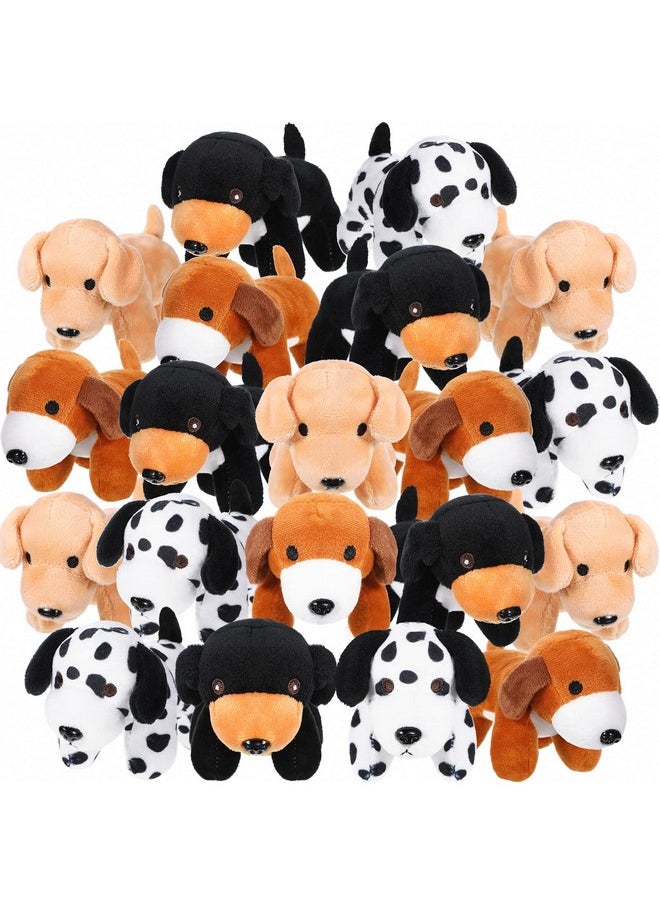 20 Pcs Mini Plush Stuffed Puppy Bulk Back To School Gift Dog Party Favor Gift Toy Soft Plush Dog For Goodie Bag Fillers Kids Baby Show Birthday Carnival Prize Party(Vivid Color,Spot Style)