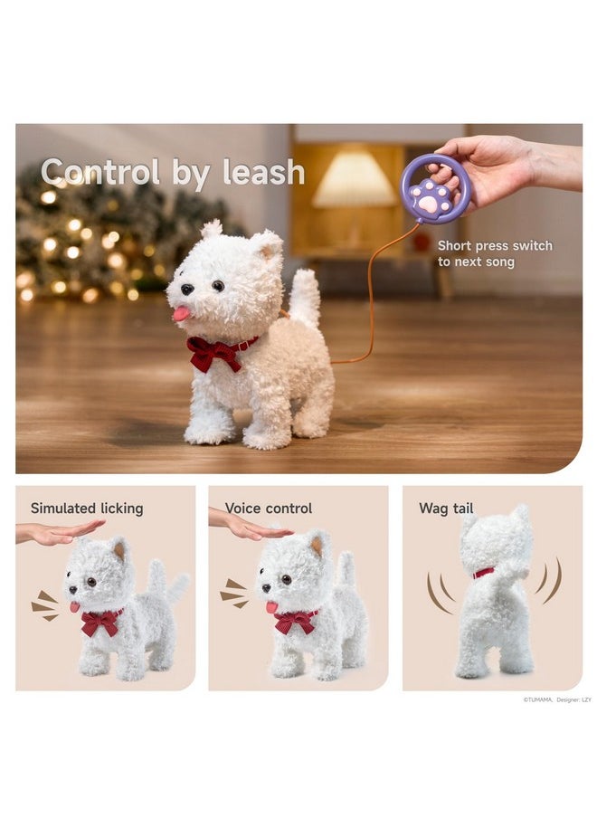 Electronic Dog Toy Pet, Remote Control And Voice Control Interactive Plush Puppy Toy With Walking, Barking, Tongue Licking, Tail Wagging, Walking Dog Toy For Age 3+ Kids