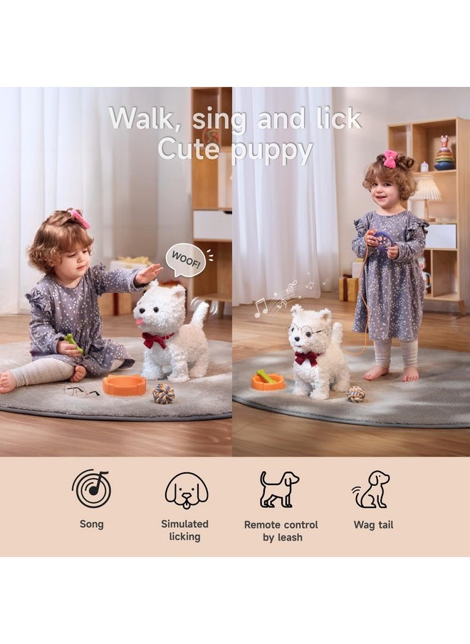 Electronic Dog Toy Pet, Remote Control And Voice Control Interactive Plush Puppy Toy With Walking, Barking, Tongue Licking, Tail Wagging, Walking Dog Toy For Age 3+ Kids