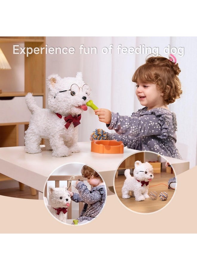 Electronic Dog Toy Pet, Remote Control And Voice Control Interactive Plush Puppy Toy With Walking, Barking, Tongue Licking, Tail Wagging, Walking Dog Toy For Age 3+ Kids