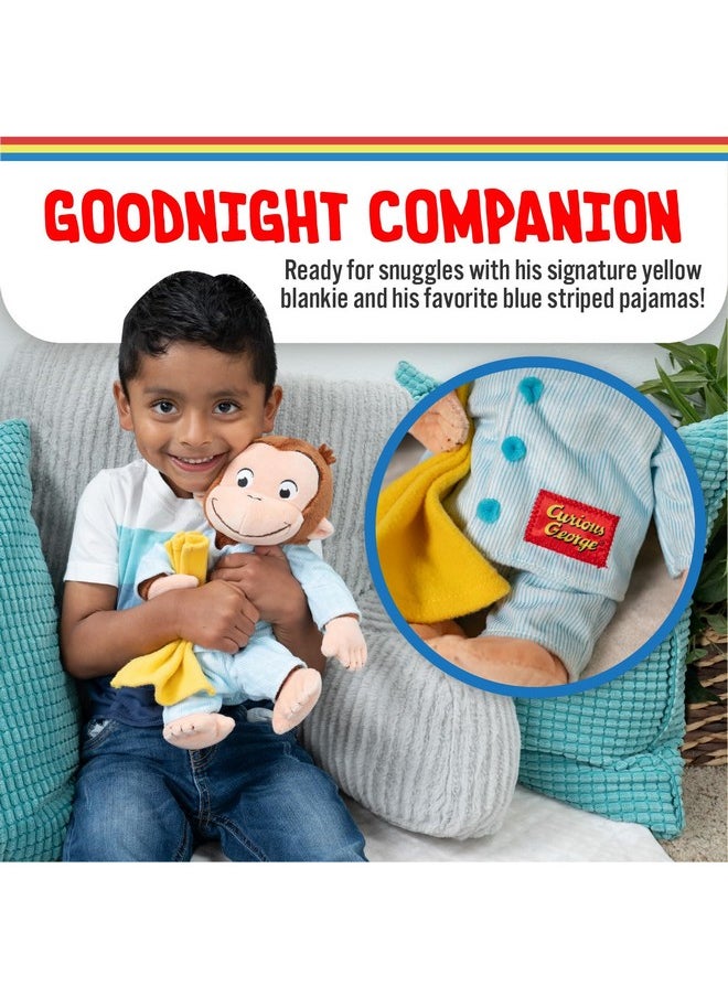 Curious George In Pajamas Monkey Stuffed Animal Plush Toys Soft Cute Cuddle Plushie Gifts For Baby And Toddler Boys And Girls - 12