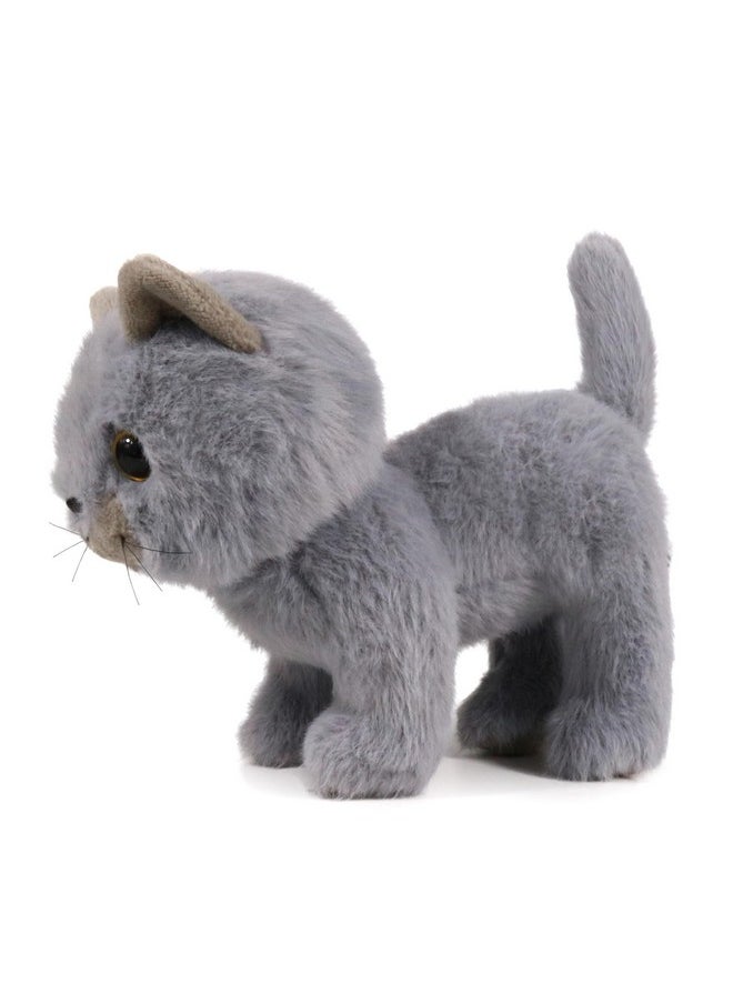Fluffy Little Cat Stuffed Animal Small Plush Toy 6 Inches (Gray)