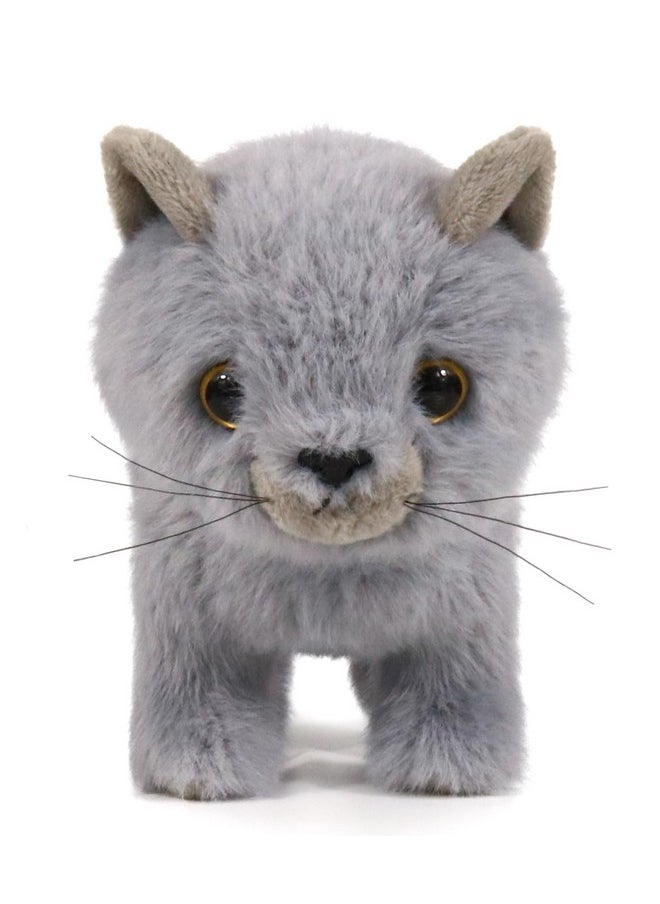 Fluffy Little Cat Stuffed Animal Small Plush Toy 6 Inches (Gray)