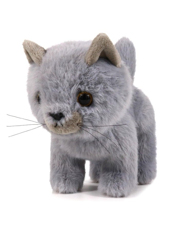 Fluffy Little Cat Stuffed Animal Small Plush Toy 6 Inches (Gray)