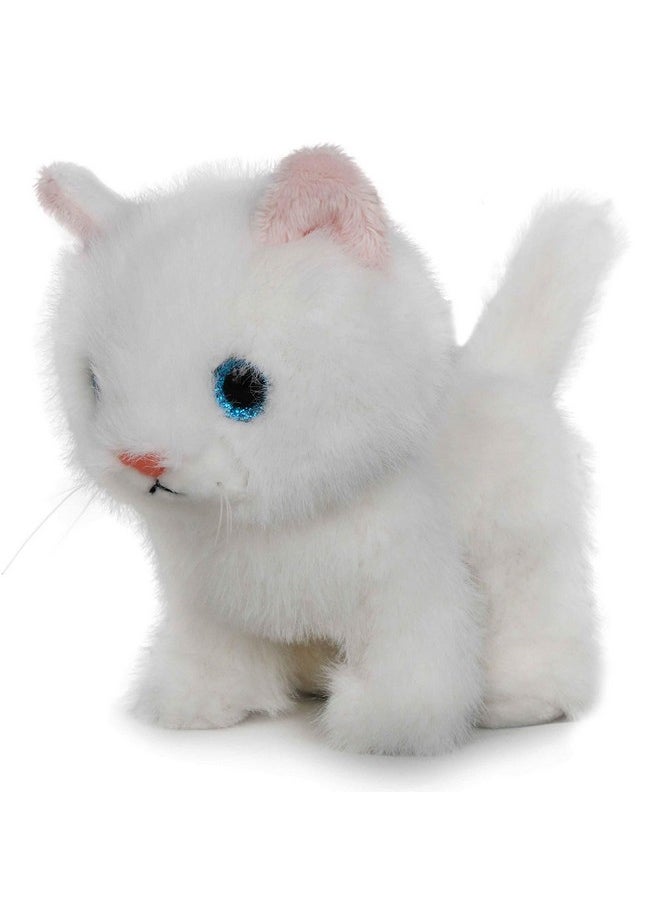 Fluffy Little Cat Stuffed Animal Small Plush Toy 6 Inches (White)