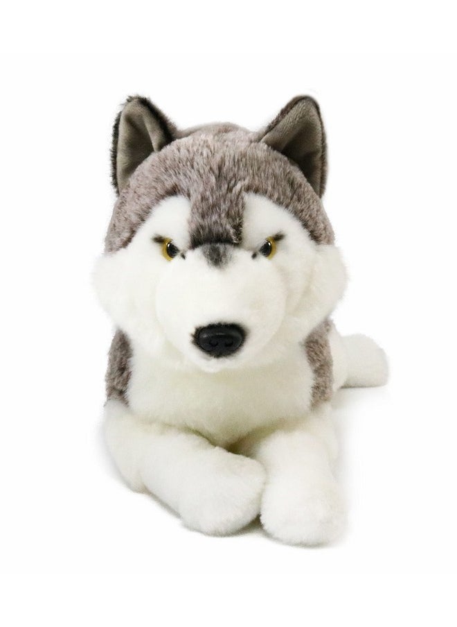 Lifelike Siberian Wolf Stuffed Animal - Plush Toy - 14 Inches Length (Original)