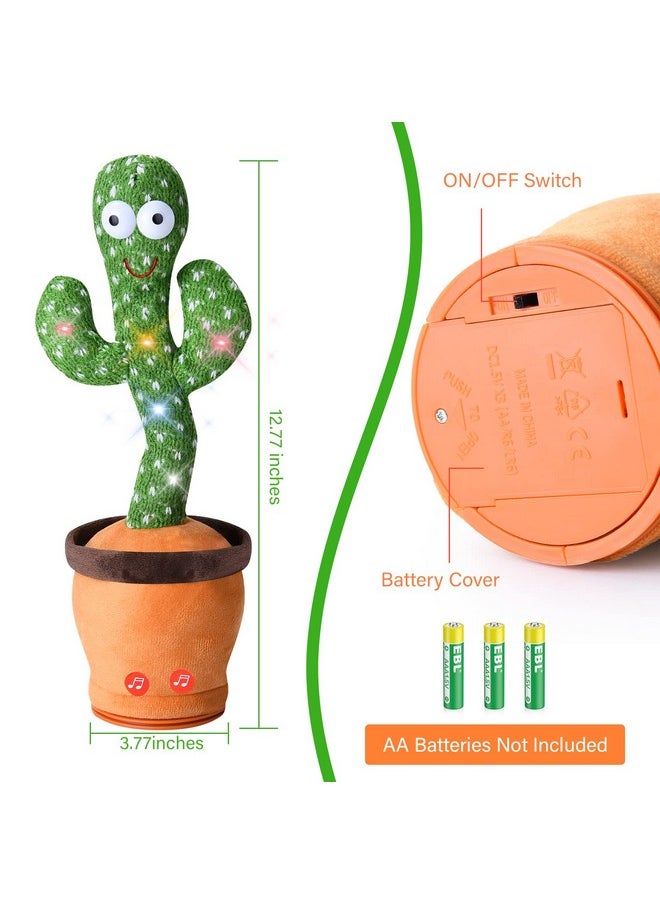 Dancing Talking Cactus Toy For Baby Toddler, Boys Girls Gifts Singing Mimicking Cactus Toy Recording Repeating What You Say Cactus Baby Toy With 120 English Songs