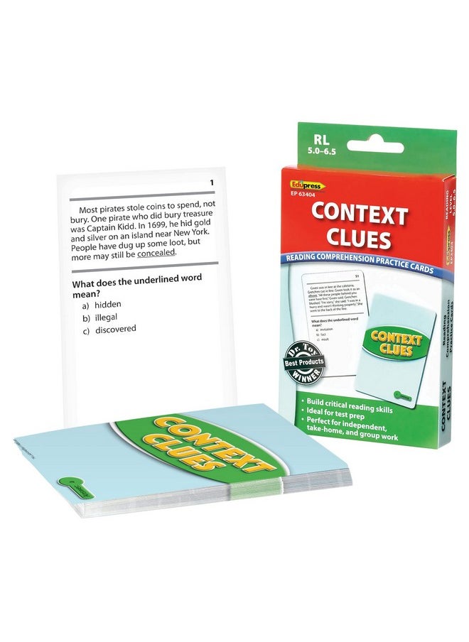 Ep-3404 Context Clues Practice Cards, Level: 5.0 To 6.5, 0.75