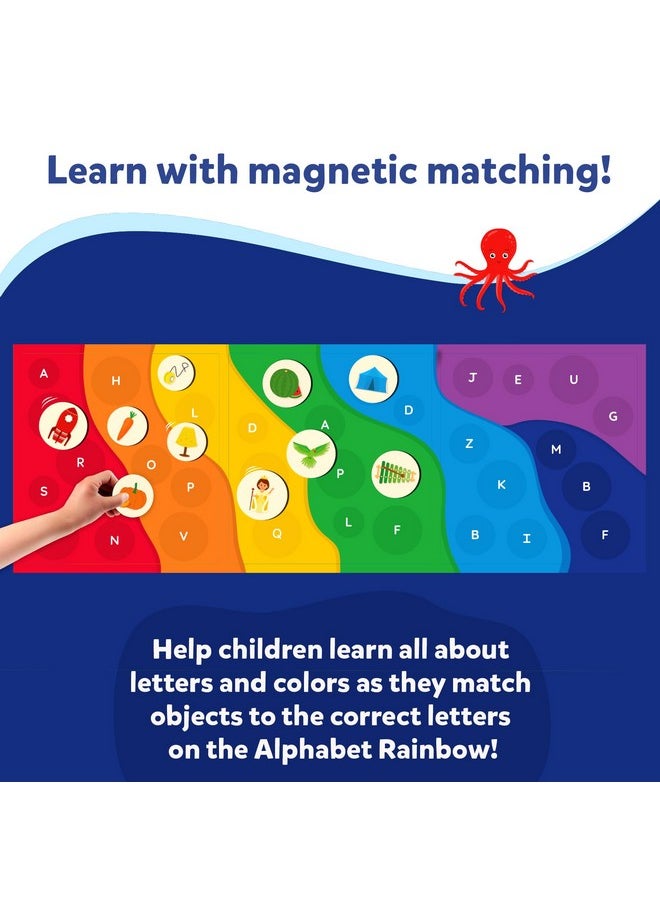 Magnetic Matching Activity - The Alphabet Rainbow, Preschool Learning Toy & Game For Kids, 35+ Magnetic Pieces, Gifts For Girls & Boys Ages 3, 4, 5, 6