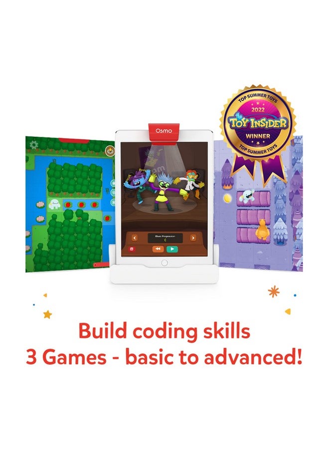 - Coding Starter Kit For Iphone & Ipad-3 Educational Learning Games-Ages 5-10+ Learn To Code, Basics Puzzles-Stem Toy-Logic, Fundamentals(Osmo Ipad/Iphone Base Included)