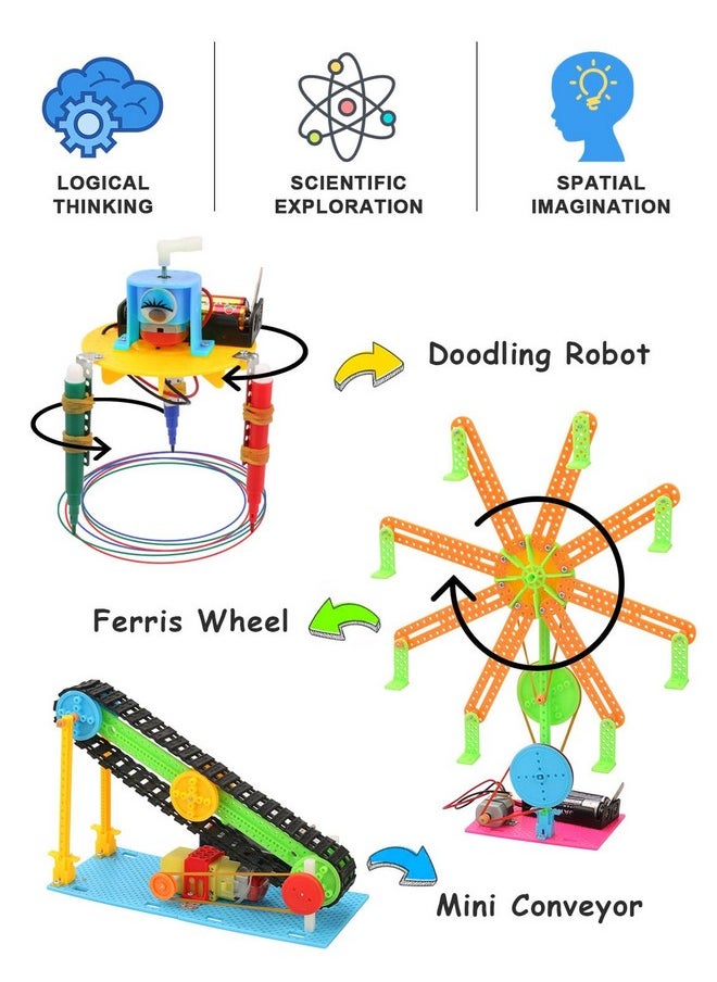 5 Set Stem Science Kits For Kids Age 8-12, Dc Motors Electronic Assembly Robotic Stem Toys For Age S 8-13, Building Experiments Projects Kits, Gifts For Boys And Girls Ages 6 7 8 9 10 11 12 13