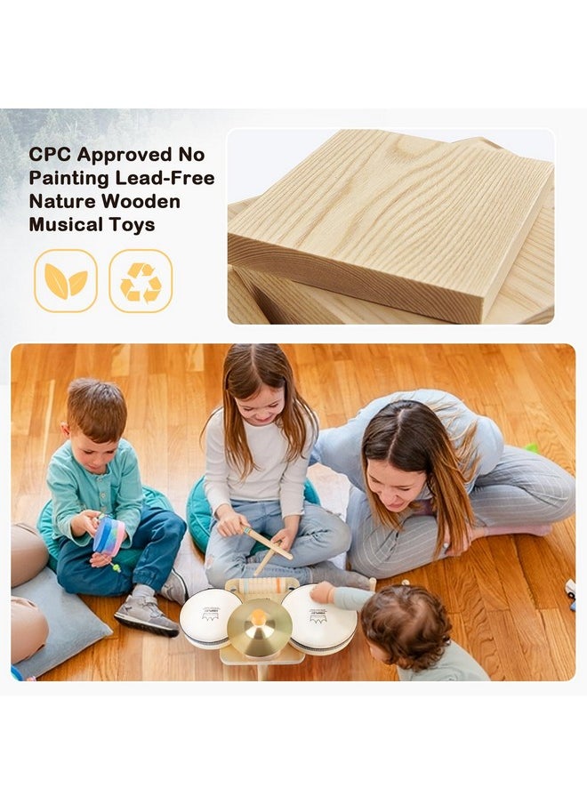 Montessori Toys For 1 Year Old Girls Gifts, Baby Drum Set For Toddlers 1-3, Wooden Musical Toys Babies 6-12-18 Months, Musical Instruments Toys For 1 2 Year Old Boys First Birthday Gifts