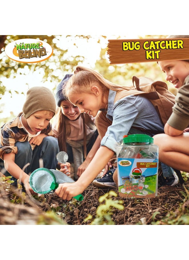 Bug Catcher Kit - 20 Piece Outdoor Exploration Set For Kids - Educational & Fun - Safe Insect Catch & Release With Bucket, Net, Magnifier & More - Great Gift For Young Explorers