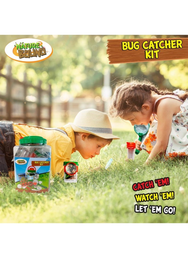 Bug Catcher Kit - 20 Piece Outdoor Exploration Set For Kids - Educational & Fun - Safe Insect Catch & Release With Bucket, Net, Magnifier & More - Great Gift For Young Explorers