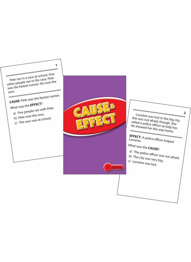 (Ep-3067) Reading Comprehension Practice Cards, Cause & Effect, Red Level