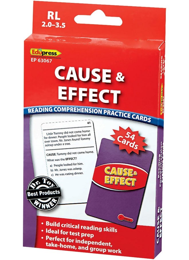 (Ep-3067) Reading Comprehension Practice Cards, Cause & Effect, Red Level