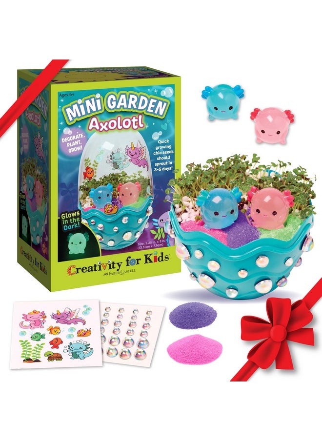 Mini Garden: Axolotl Terrarium - Stem Science Kit For Kids, Axolotl Arts And Crafts For Kids, Kids Gifts Stocking Stuffers And Diy Girls Toys Age 6-8+