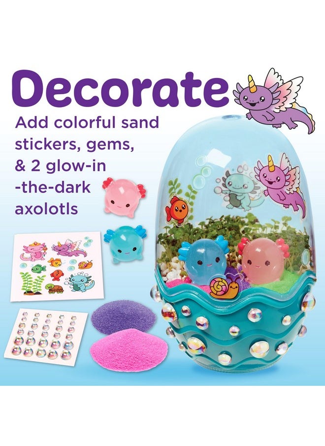 Mini Garden: Axolotl Terrarium - Stem Science Kit For Kids, Axolotl Arts And Crafts For Kids, Kids Gifts Stocking Stuffers And Diy Girls Toys Age 6-8+