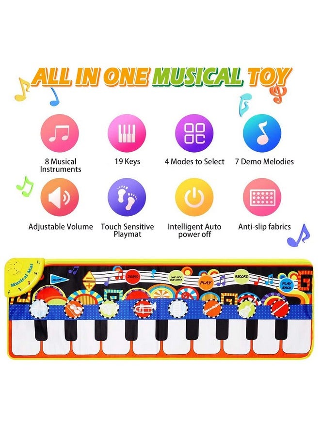 Piano Mat, Toddler Toys Musical Mat With 25 Music Sounds Floor Piano Keyboard Mat Carpet Touch Playmat Educational Toys For Baby Kids Boys Girls 1 2 3+ Year Old