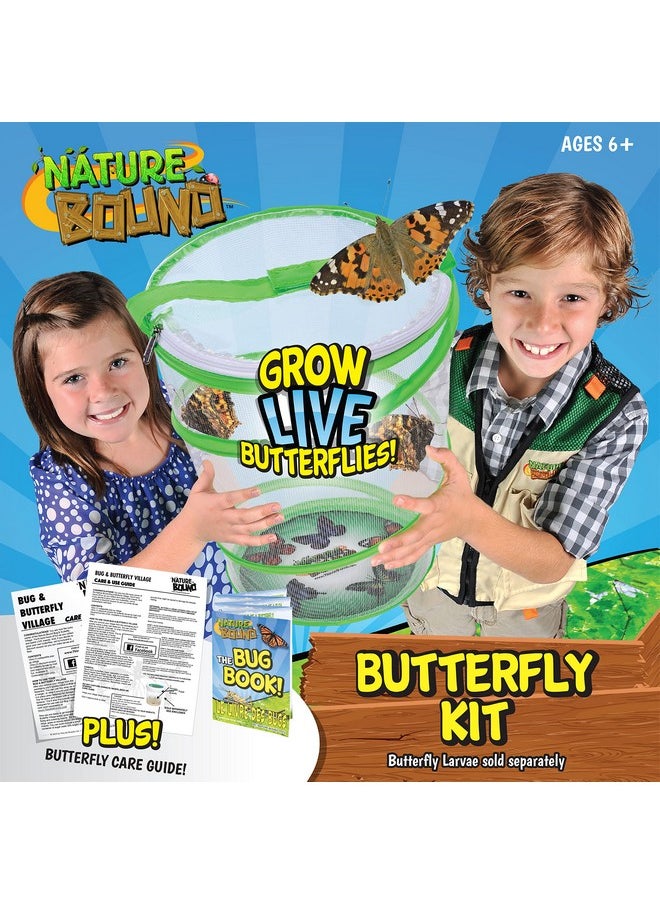 Butterfly Growing Kit - Live Caterpillar To Butterfly Project For Kids - Includes Voucher For Caterpillars, Green Pop-Up Enclosure, And Stem Learning Guide
