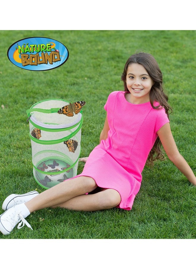 Butterfly Growing Kit - Live Caterpillar To Butterfly Project For Kids - Includes Voucher For Caterpillars, Green Pop-Up Enclosure, And Stem Learning Guide