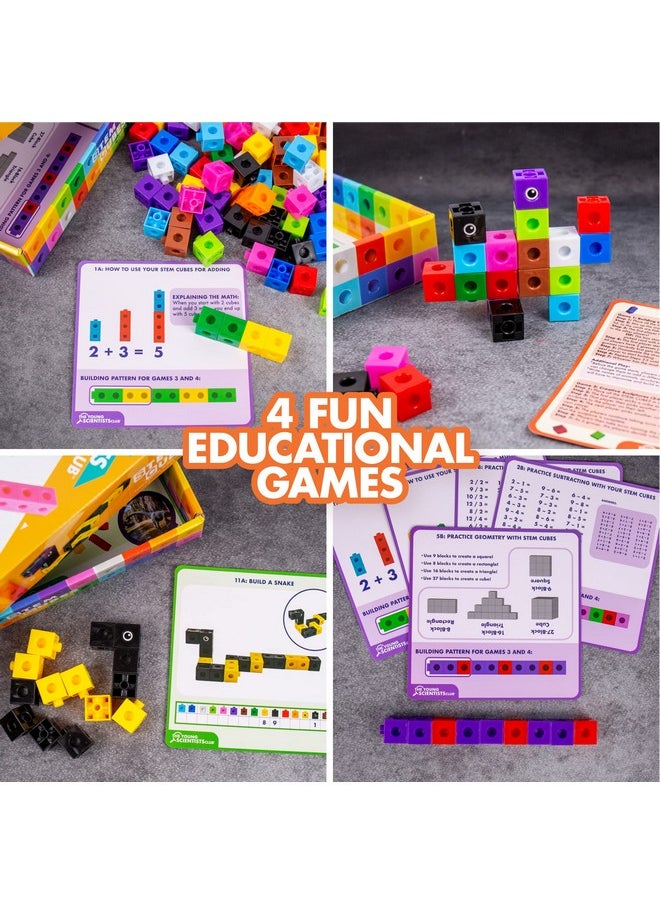 Stem Cubes, Build, Learn & Create With 100+ Math Cubes Manipulatives, 4-In-1 Educational Games, Math Cubes For Kids Ages 4-8, Awesome Learn Through Play Toys