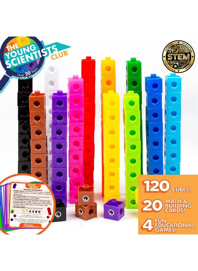 Stem Cubes, Build, Learn & Create With 100+ Math Cubes Manipulatives, 4-In-1 Educational Games, Math Cubes For Kids Ages 4-8, Awesome Learn Through Play Toys