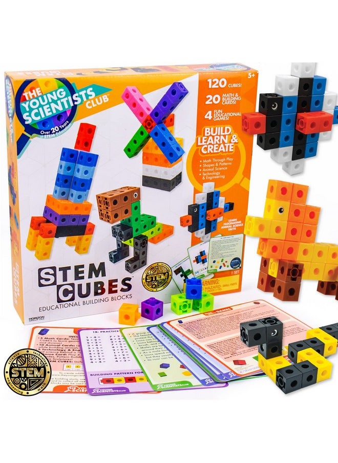 Stem Cubes, Build, Learn & Create With 100+ Math Cubes Manipulatives, 4-In-1 Educational Games, Math Cubes For Kids Ages 4-8, Awesome Learn Through Play Toys