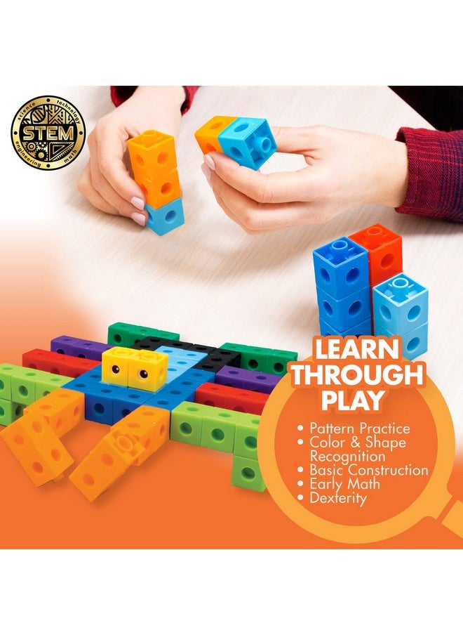 Stem Cubes, Build, Learn & Create With 100+ Math Cubes Manipulatives, 4-In-1 Educational Games, Math Cubes For Kids Ages 4-8, Awesome Learn Through Play Toys