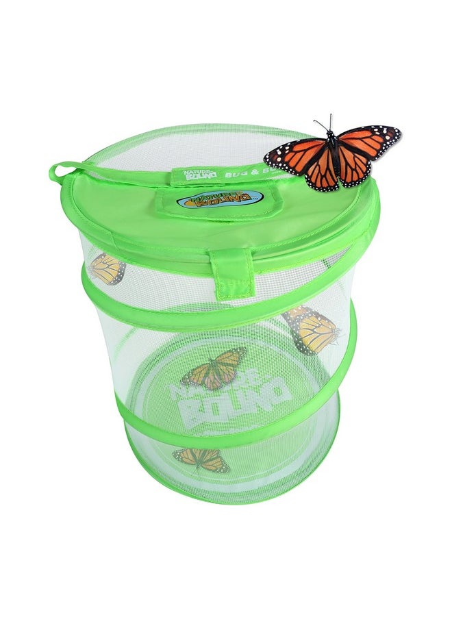 Butterfly Growing Kit - Live Caterpillar To Butterfly Project For Kids - Includes Voucher For Caterpillars, Green Pop-Up Enclosure, And Stem Learning Guide (Original Design)