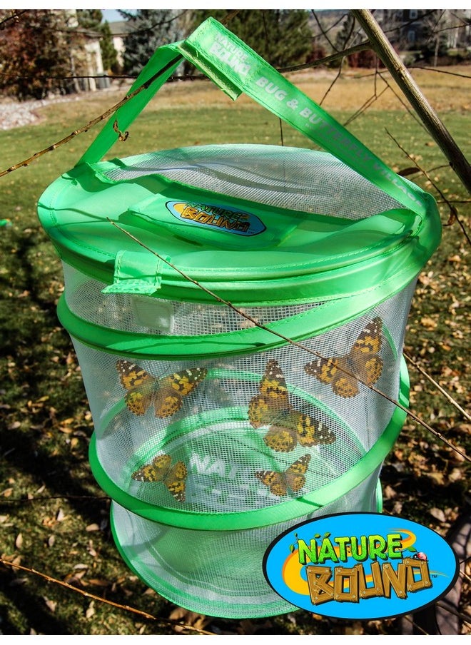 Butterfly Growing Kit - Live Caterpillar To Butterfly Project For Kids - Includes Voucher For Caterpillars, Green Pop-Up Enclosure, And Stem Learning Guide (Original Design)