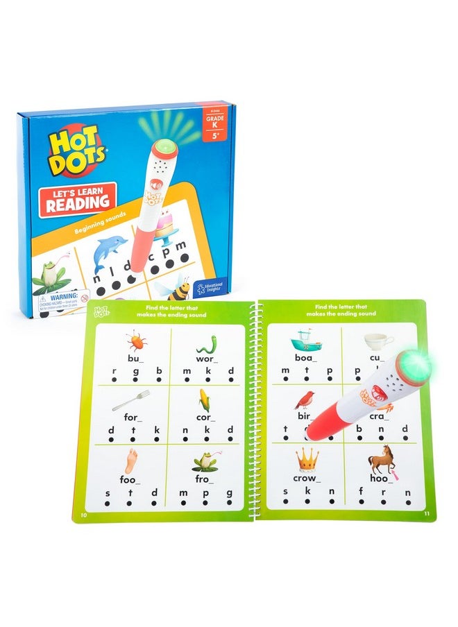 Hot Dots Let'S Learn Kindergarten Reading - Learn Spelling & Reading Workbook With Interactive Pen, Ages 5+