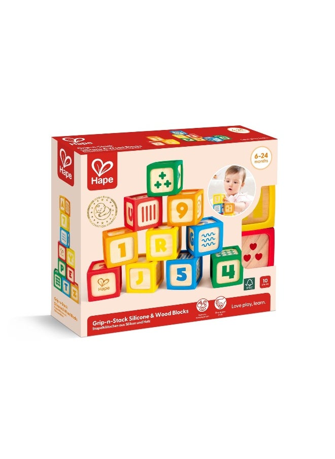 Hape Grip & Stack Silicone & Wood Blocks