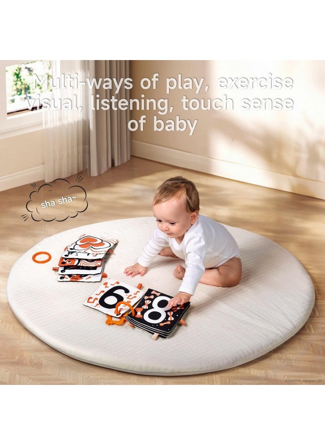 Kids Black And White Baby Toys, Stroller Activity Toy,High Contrast Rattle Toy & Soft Book Set,Tummy Time Plush Hanging Toys,Early Educational Toys For Infant Babies 0 3 6 9 12 Month