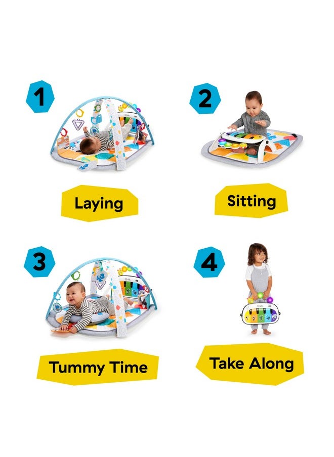 4-In-1 Kickin' Tunes Music And Language Play Gym And Piano Tummy Time Activity Mat