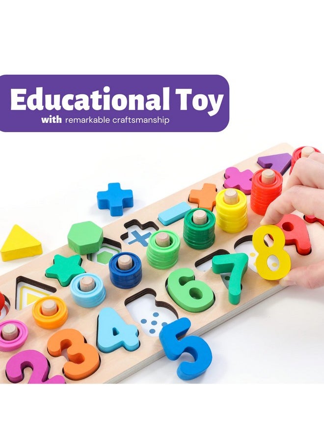 Wooden Montessori Toys For Kids Toddler Number Puzzles Sorter Counting Shape Stacker Stacking Game Preschool Toys For Boy Girl Learning Education Math Blocks 1 Year Old Girl Gifts And Beyond