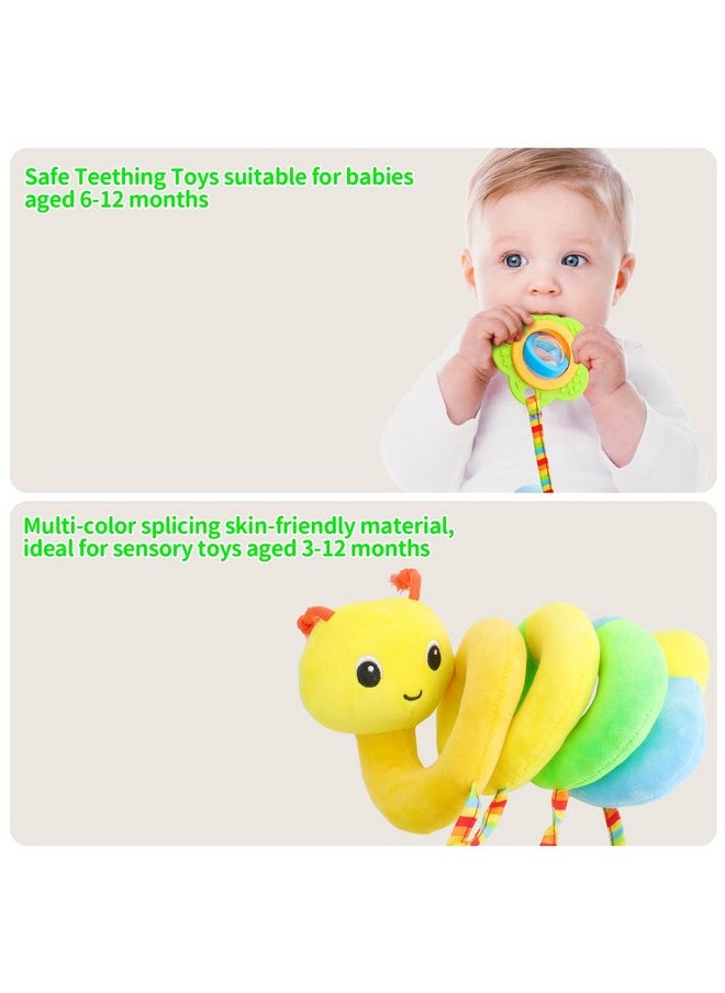 Car Seat Toys For Babies 0-6 Months Upgraded Version Spiral Car Seat & Stroller Activity Toy, Soft Plush Hanging Toys With Rattles, Best Gift For Ages 0 And Up