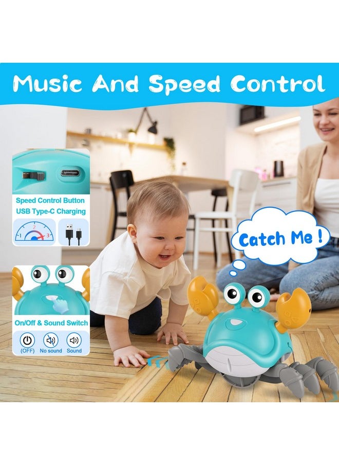 Crawling Crab Baby Toys 3.0, Upgraded Tummy Time Baby Toys 6-12 12-18 Month, Walking Dancing Crab With Music&Speed Control For 2 3 4 5 6 7 8 9 10+ Boys Girls Birthday Christmas Stocking Stuffers Gifts