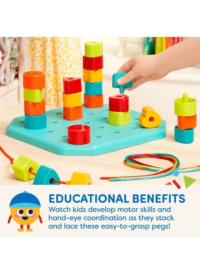- Toddler Peg Board - Stacking Peg Board Set - Fine Motor Skills Toy - Therapy Toy, 31 Pcs - 2 Years + - Count & Match Pegboard