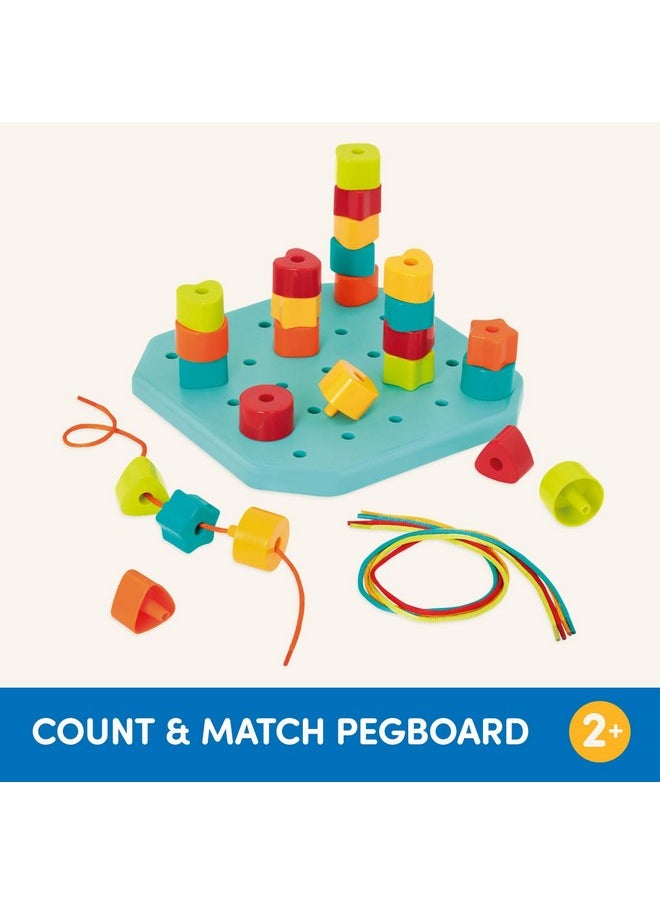 - Toddler Peg Board - Stacking Peg Board Set - Fine Motor Skills Toy - Therapy Toy, 31 Pcs - 2 Years + - Count & Match Pegboard