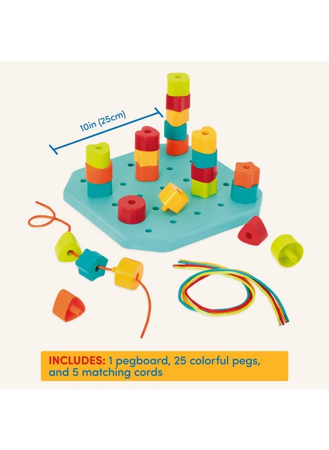 - Toddler Peg Board - Stacking Peg Board Set - Fine Motor Skills Toy - Therapy Toy, 31 Pcs - 2 Years + - Count & Match Pegboard