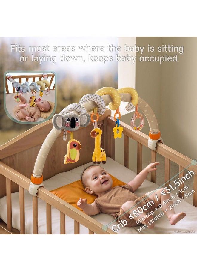 2 In 1 Spiral Car Seat Toys Arch Stroller Toy Baby Hanging Toys With Clip Adjustable Detachable Sensory Travel Crib Bouncer Bassinet Activity Toys For Babies 0 3 6 9 12 24 Months