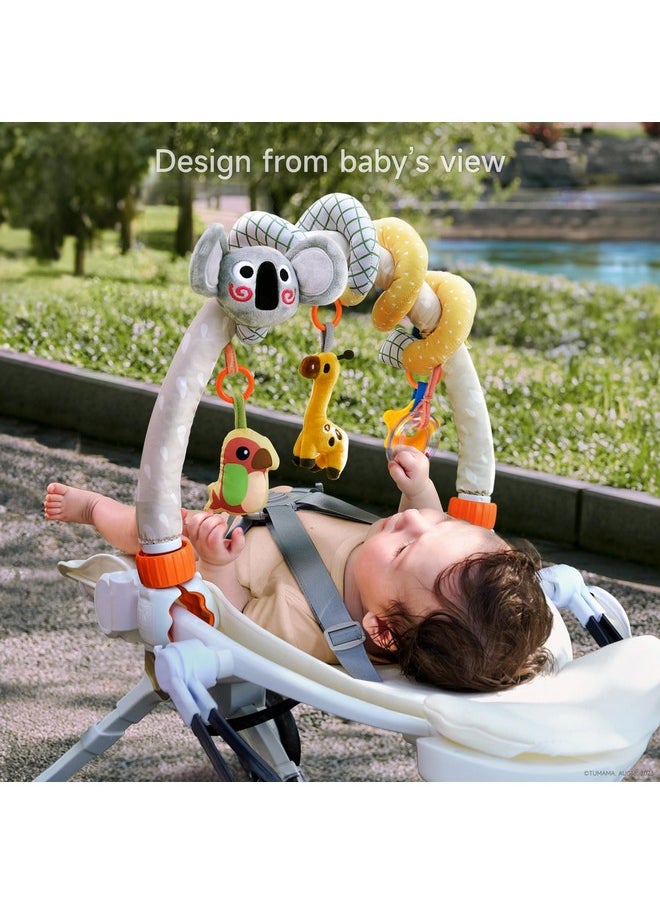 2 In 1 Spiral Car Seat Toys Arch Stroller Toy Baby Hanging Toys With Clip Adjustable Detachable Sensory Travel Crib Bouncer Bassinet Activity Toys For Babies 0 3 6 9 12 24 Months