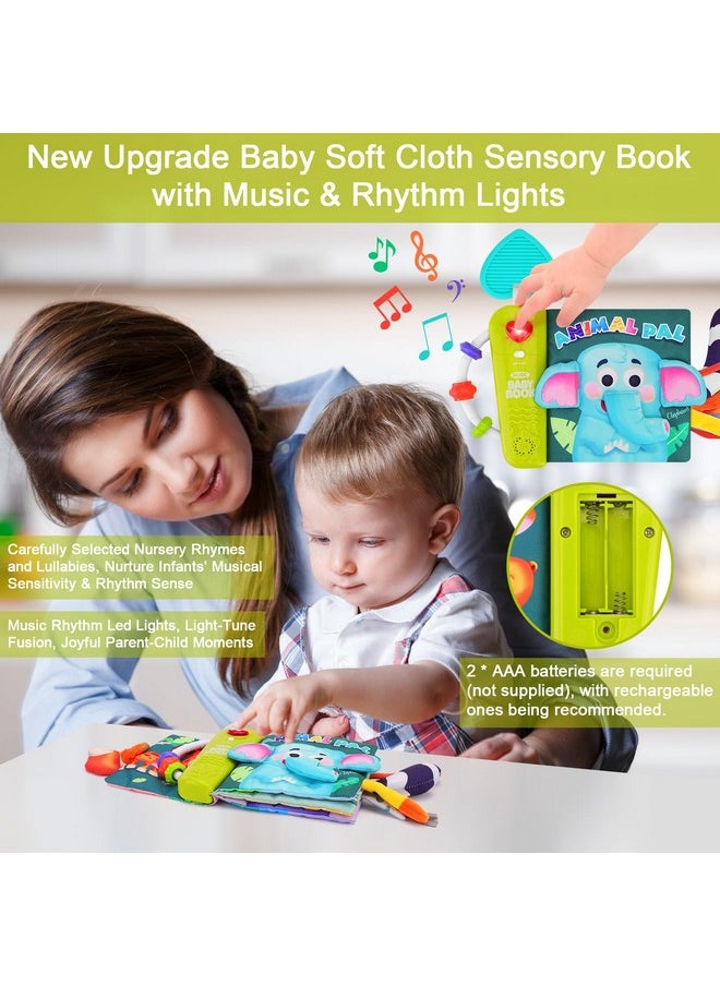 Baby Cloth Book Sensory Books For Babies 0+ Months Baby Book For Toddlers Infant Toys Newborn Soft Cloth Touch Feel Tummy Time Book With Musical Boys Girls Early Learning Stroller Toy Gift