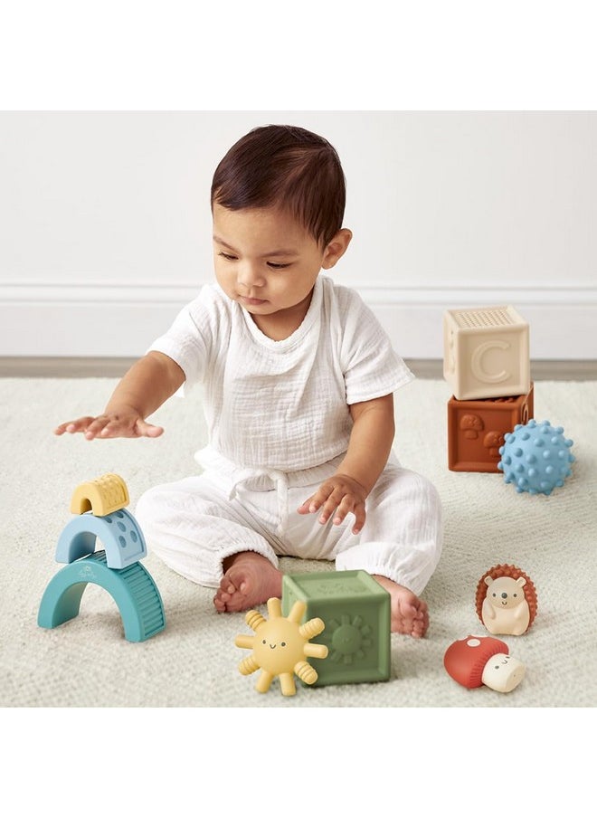 Sensory Blocks Set - Baby Building Blocks 10-Piece Set - Baby Blocks Feature Soft Blocks & Textured Characters - Sensory Toy For Babies & Toddlers Aged 0 Months And Up