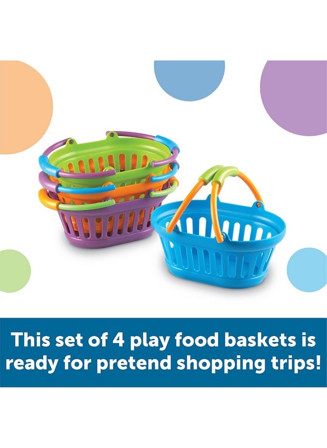 New Sprouts Stack Of Baskets - 4 Pieces, Ages 18 Mos+ Toddler Pretend Play Toys, Play Grocery Basket, Perfect For Easter Baskets