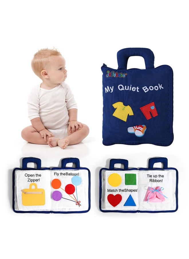 Baby Soft Busy Books -My Quiet Book, Travel Toy & Montessori Sensory Educational, 10 Preschool Learning Activities For 1 2 3 Year Old Toddlers Boy Girl(Blue)